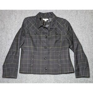 Pendleton Petite Jacket Womens Window Black Virgin Wool Basic Casual Size 14